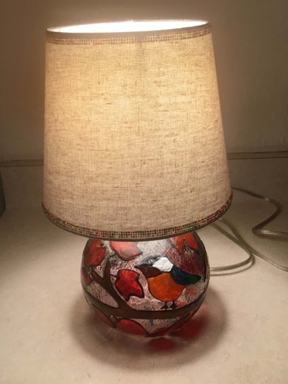 New, HandPainted Stained glass lamp - Picture 8 of 8